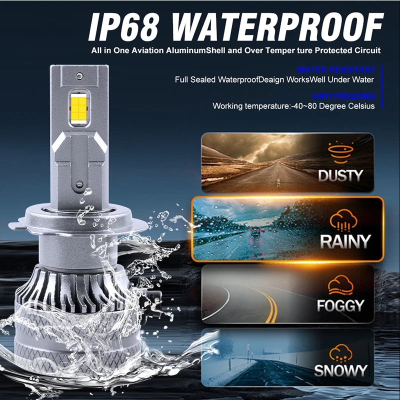 Drivereyes H7 LED Headlight Canbus 5570 CSP H4 H1 H11 H8 9005 9006 HB3 HB4 H9 6000K Turbo