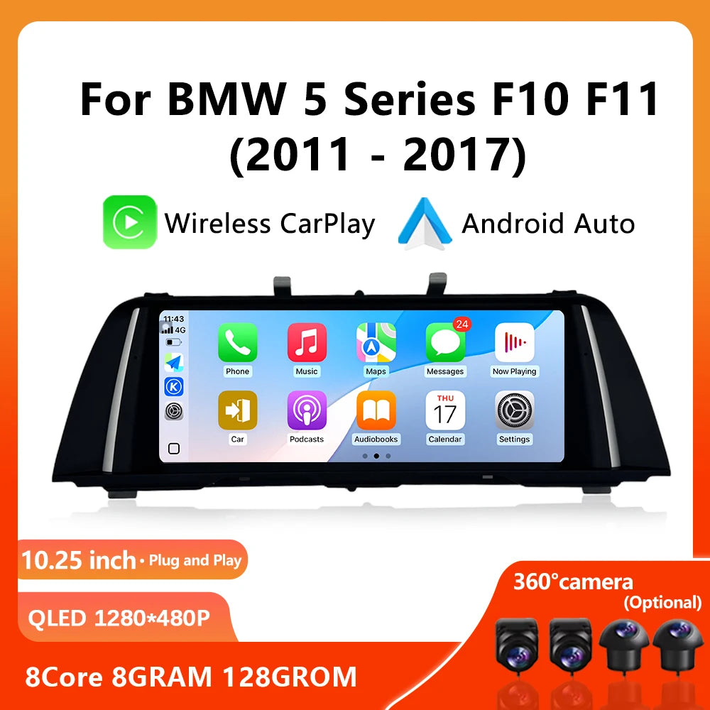 10.25inch Android For BMW 5 Series F10 F11 2011 - 2017 Car Radio Multimedia Player GPS Nav