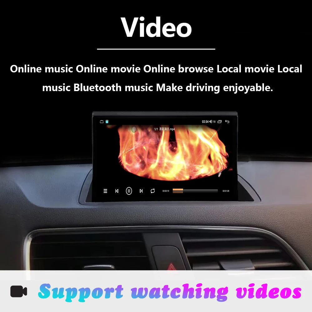 8inch Wireless Carplay Android For Audi Q3 2011 - 2018 Car Radio Multimedia Player GPS Nav