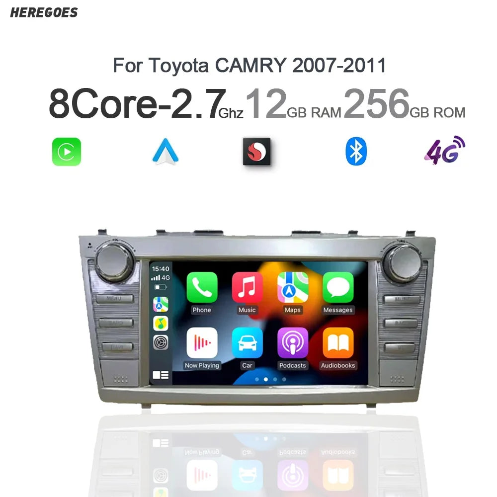 8" Wireless CarPlay Android 14.0 8 Core GPS Car Radio Player Multimedia WiFi Navigation for Toyota Camry 2007-2011 - 8G+