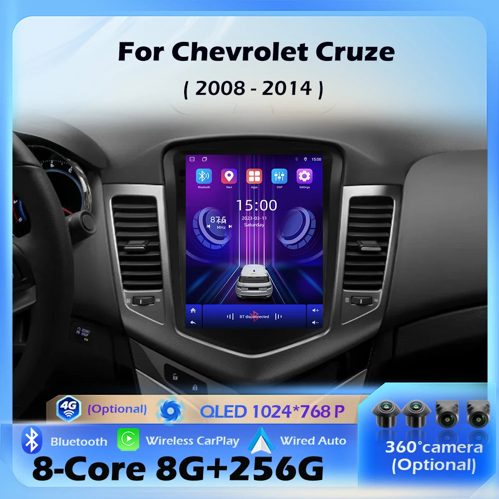 Wireless CarPlay Android 16 For Chevrolet Cruze 2008 - 2014 Car Radio Multimedia Player DS