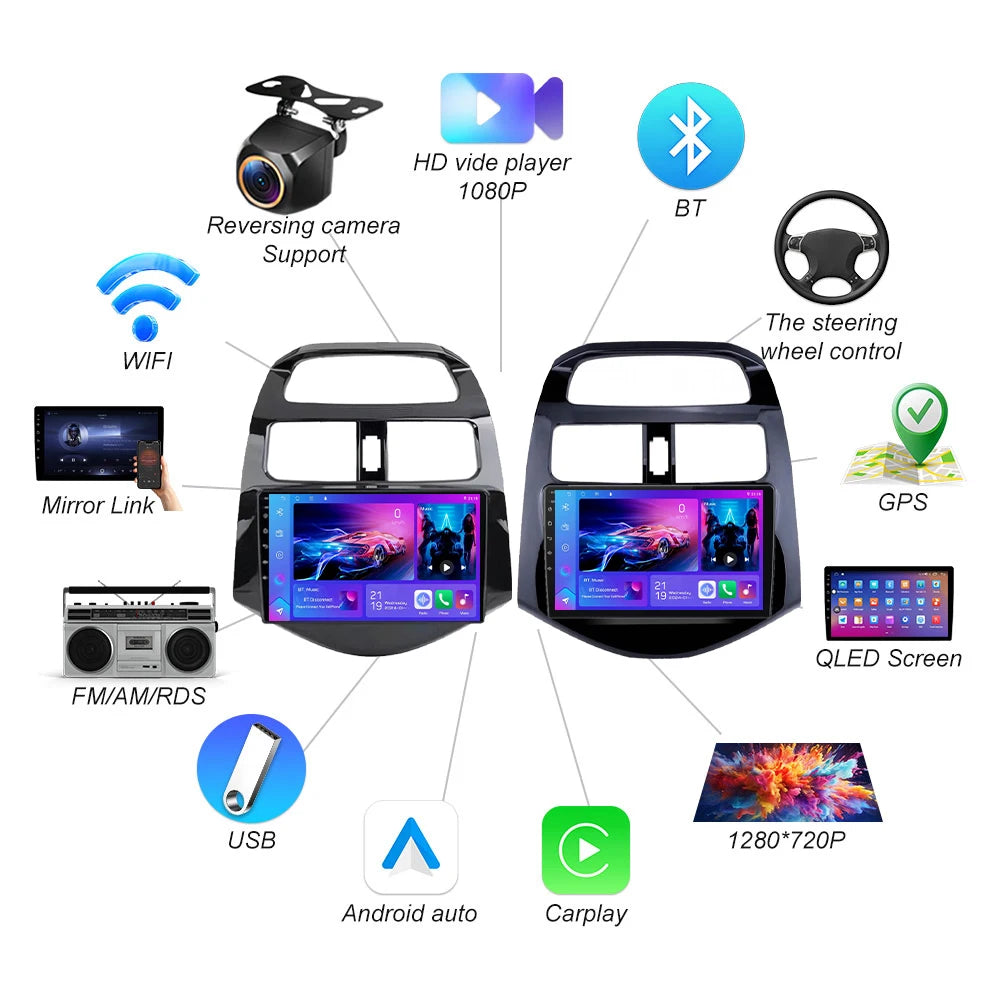 Car Stereo Radio For Chevrolet Spark 2010 2011 2012 2013 2014 Video Player Head Unit Andro | AUTOKITSHOP