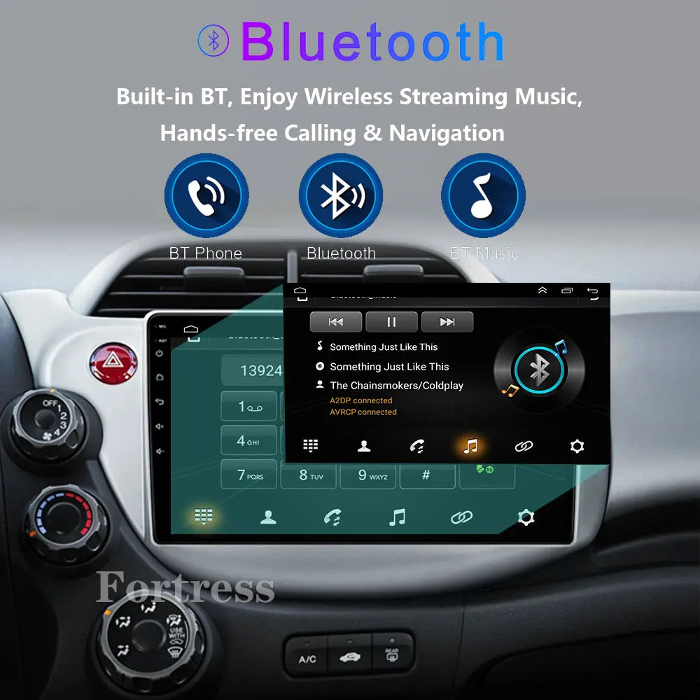 Android 16 Car Stereo Radio For Honda Fit Jazz 2008 - 2013 2din Carplay Multimidia Video P
