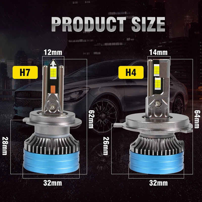 H4 H7 LED Headlight Bulb H11 9005 HB3 9006 HB4 Auto Headlamp 1000W 1000000LM Super Bright
