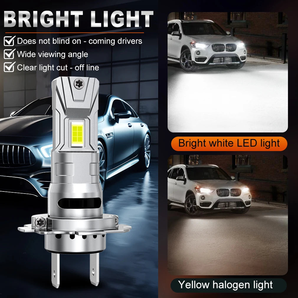 H7 H4 LED Headlight 1:1 Mini Size Car Headlight H11 9005 HB3 9006 HB4 LED Bulbs Auto Lamp