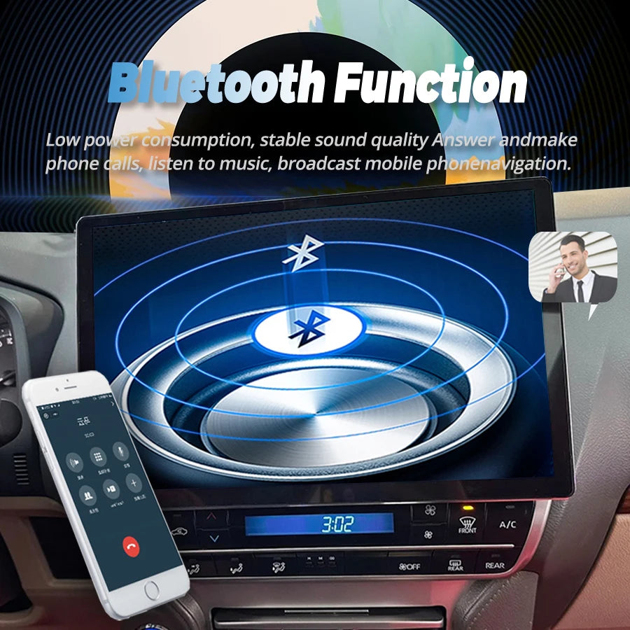 13.3" Android 14 Screen For Toyota Land Cruiser Prado 150 LC150 2018-2023 Car Multimedia P