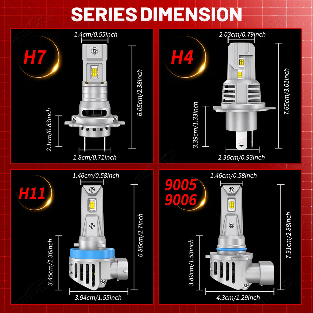 5200W Plug and Play H4 LED Car Headlight Bulb Canbus 9005 H11 Light for Car Turbo Mini Siz