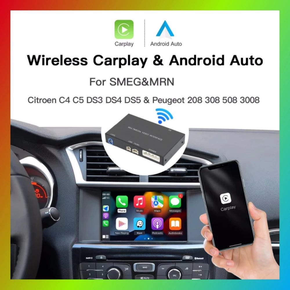Wireless Carplay Adapter Android Auto Module For Peugeot Citroen SMEG MRN 208 308 508 3008 | AUTOKITSHOP