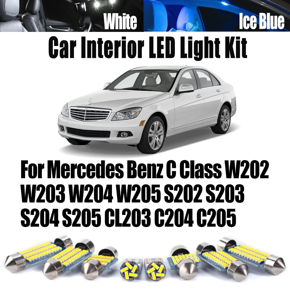 LED Interior Light Kit for Mercedes Benz C Class W202 W203 W204 W205 S202 S203 S204 S205 CL203 C204 C205 - Canbus Err...