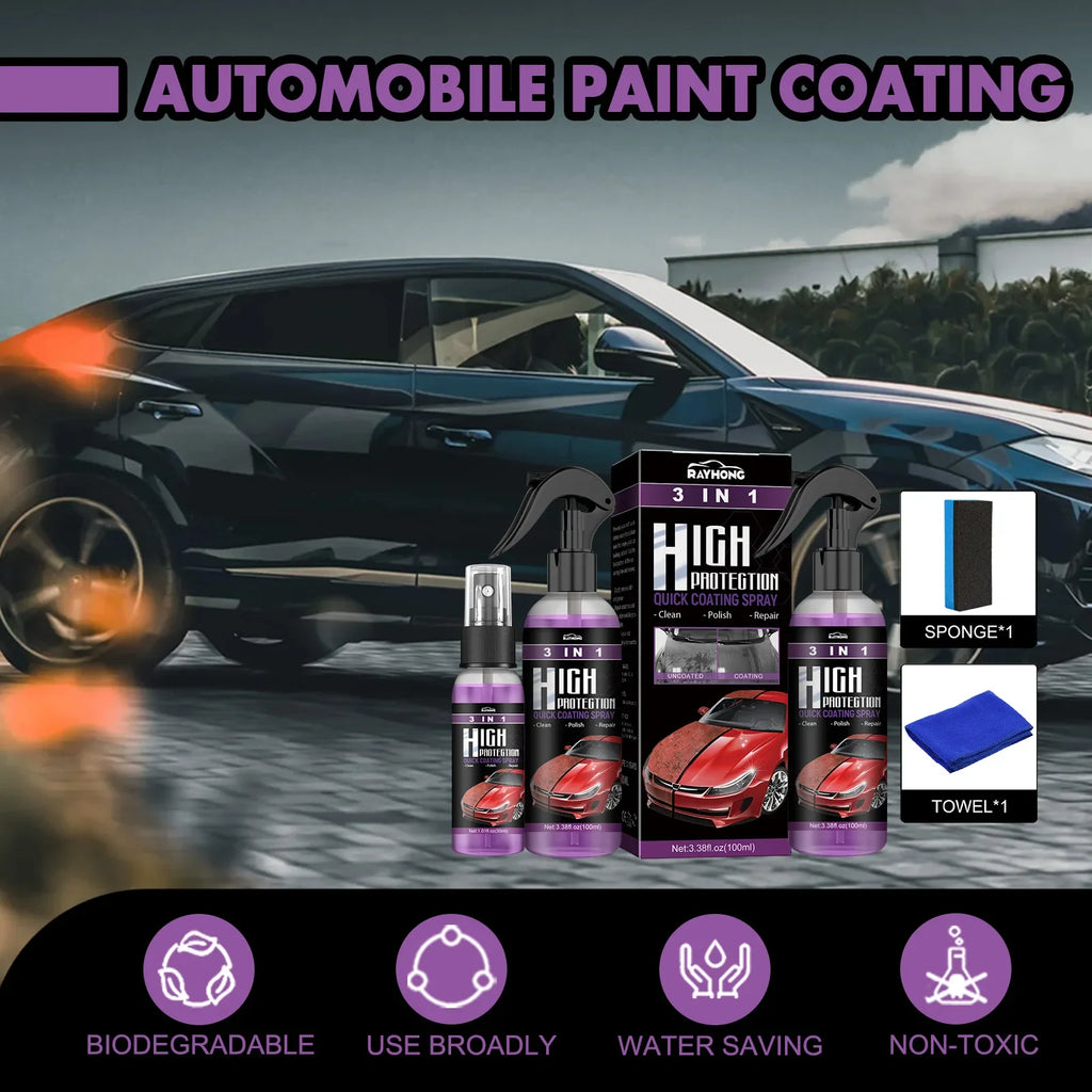30ml/100ml Car Ceramic Coating Spray 3 in 1 Auto Nano Ceramic Coating Polishing Spraying Wax Car - Automotive LED Light