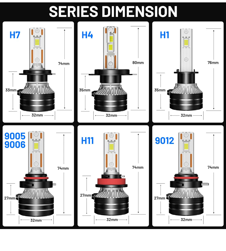 Drivereyes H4 K5C LED Car Headlight H7 H1 H11 9005 9006 HB3 HB4 9012 HIR2 H8 H9 5570 CSP T