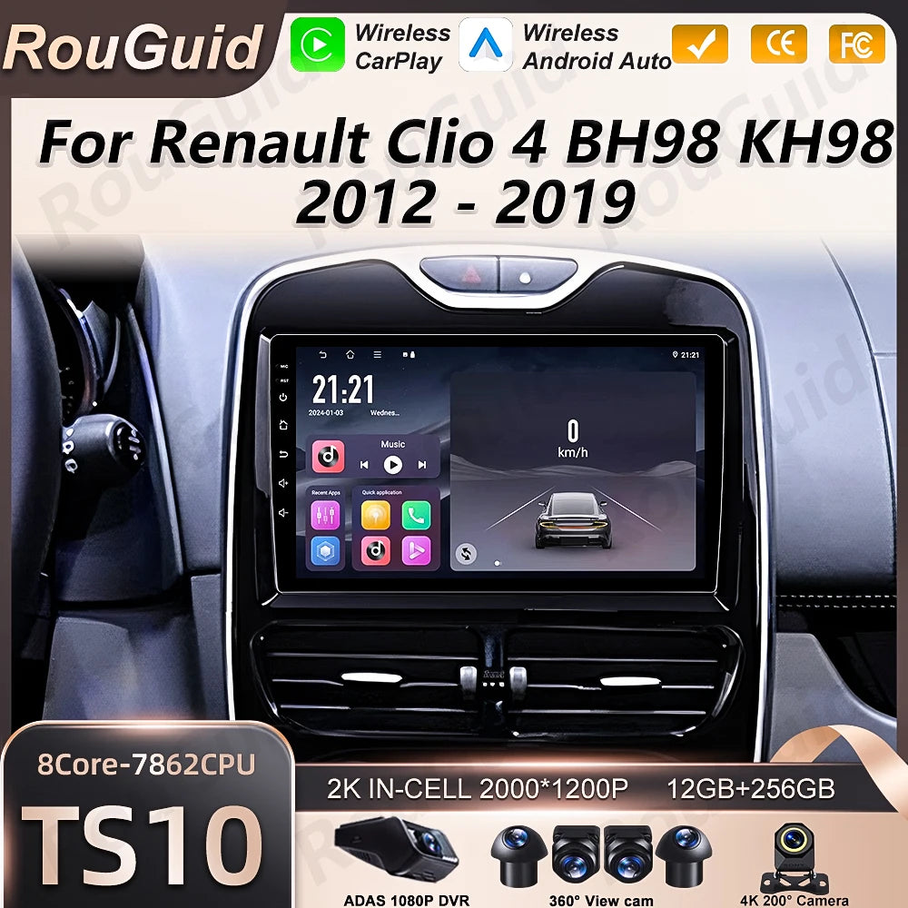 Android Auto Car Radio For Renault Clio 4 BH98 KH98 2016 2017 2019 Wireless Carplay Multim | AUTOKITSHOP