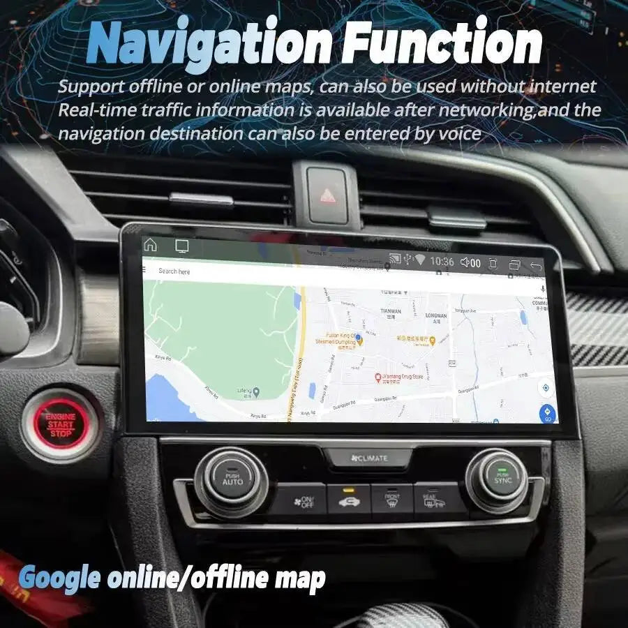For Honda Civic 2016-2021 CarPlay Car Radio 10.33inch Android Car Screen Multimedia Video