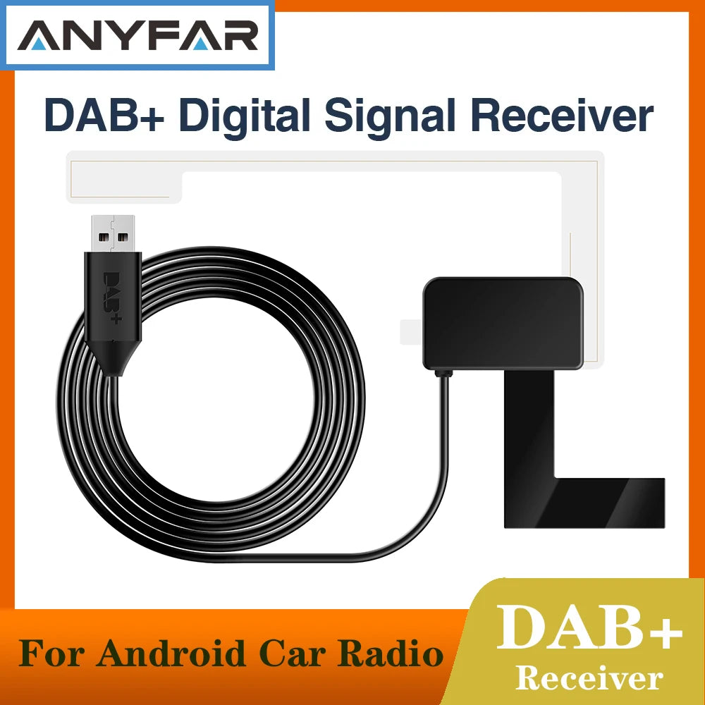 Car DAB+ Box Digital Signal Receiver DAB+ Receiver Antenna Aerial USB Interface Portable F