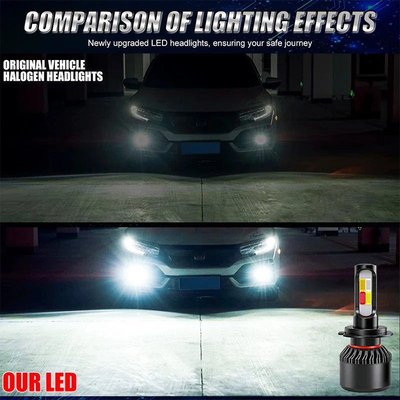 4 Color Changed H7 H4 H1 H8 H11 H9 9005 HB3 9006 HB4 9012 HIR2 Car Headlight Bulb Canbus 4