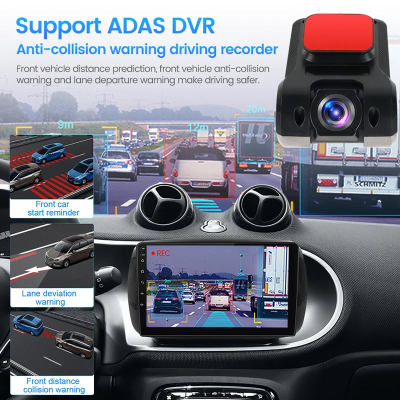 For DVD Night Recorder Android Car DVR ADAS LDWS Dash Cam Full HD 1080P Dash Cam Unit Auto