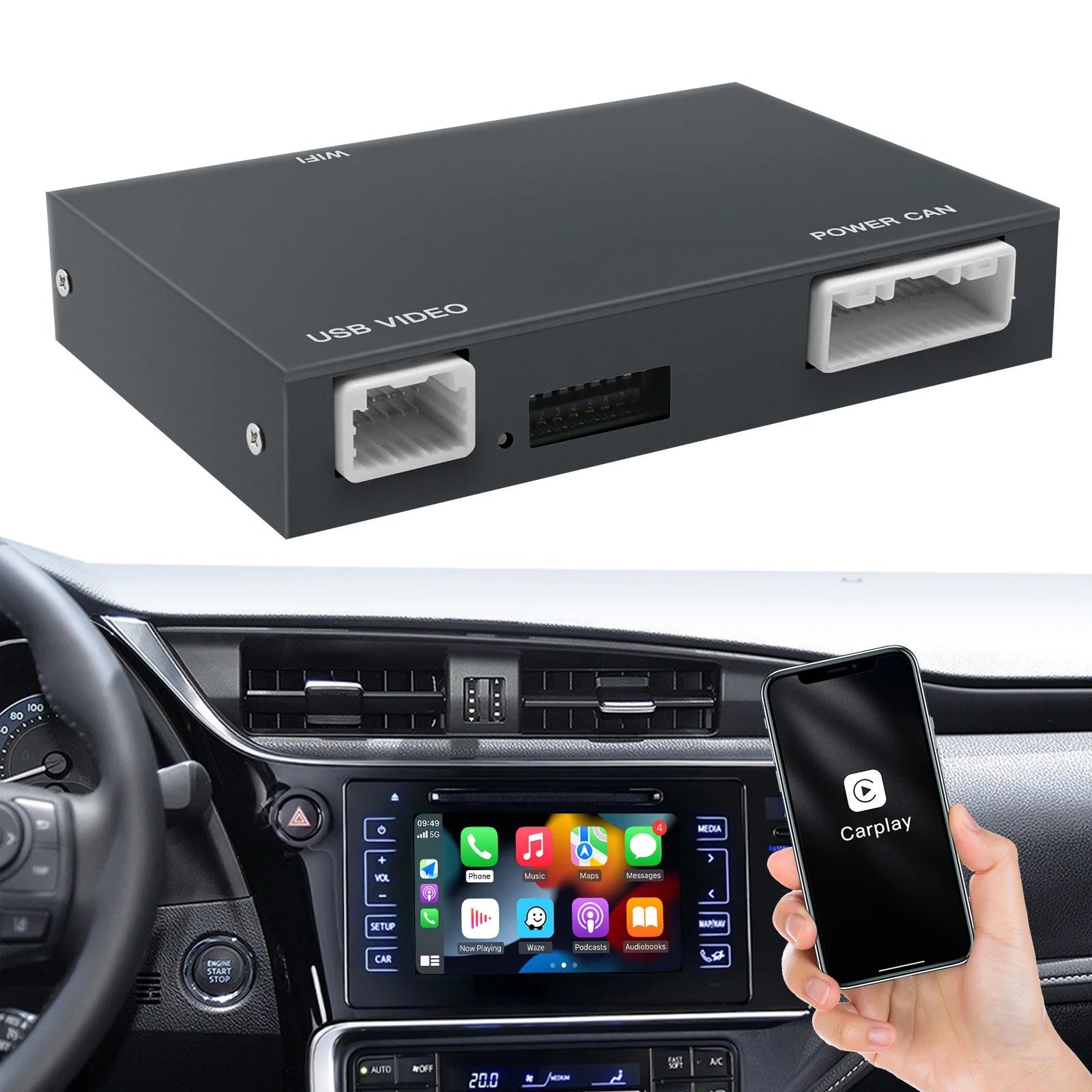 AUTOABC Wireless Carplay Android Auto For Toyota Avensis / Auris 2014-2018 With Multimedia