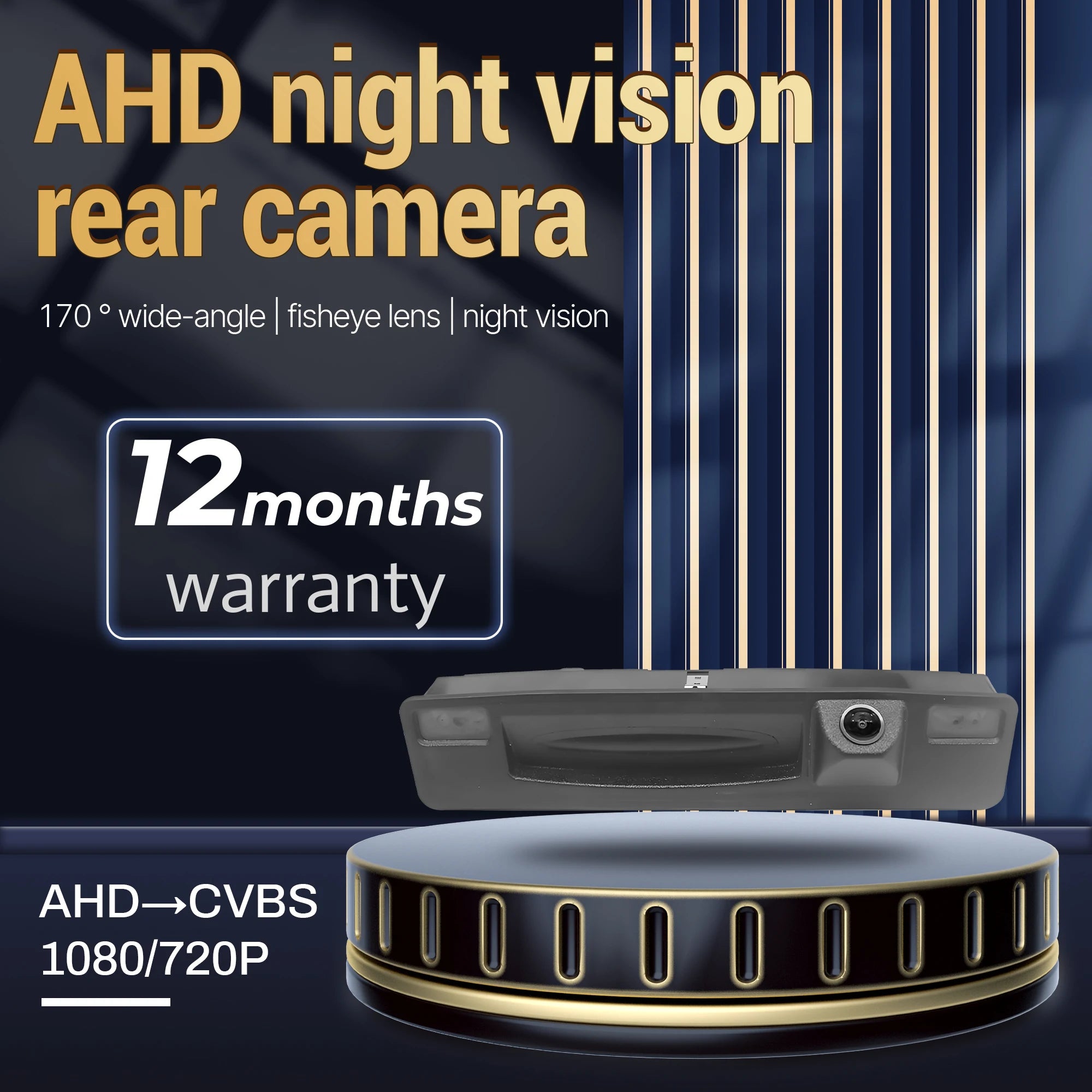 CVBS 1080P AHD 1920x1080P/720P AHD 1280x720P 170°Car Rear Trunk Handle Camera For Ford Foc