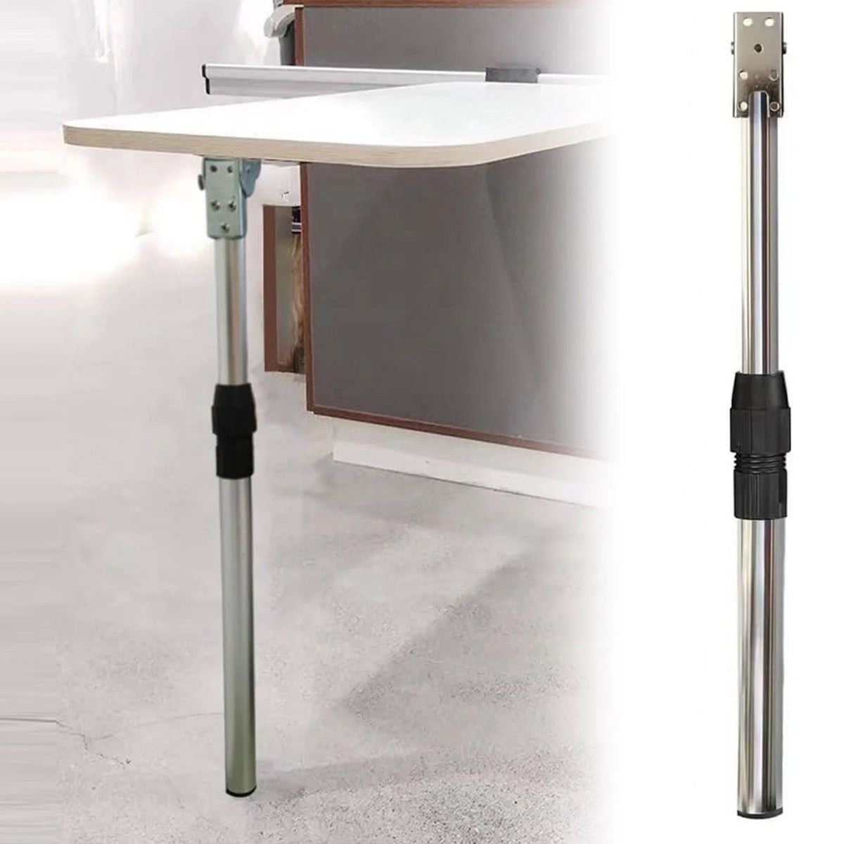 Stainless Steel RV Folding Table Leg 18.5-28in Adjustable Height Collapsible Furniture Leg for R - Automotive LED Light