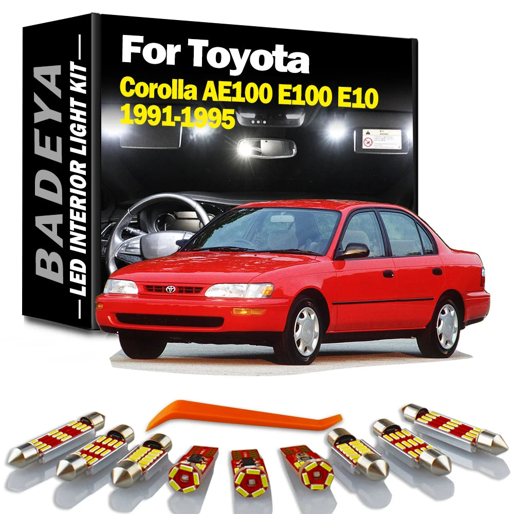 8-Piece LED Interior Light Kit for Toyota Corolla E100 E10 - Canbus Error-Free Interior Bulbs