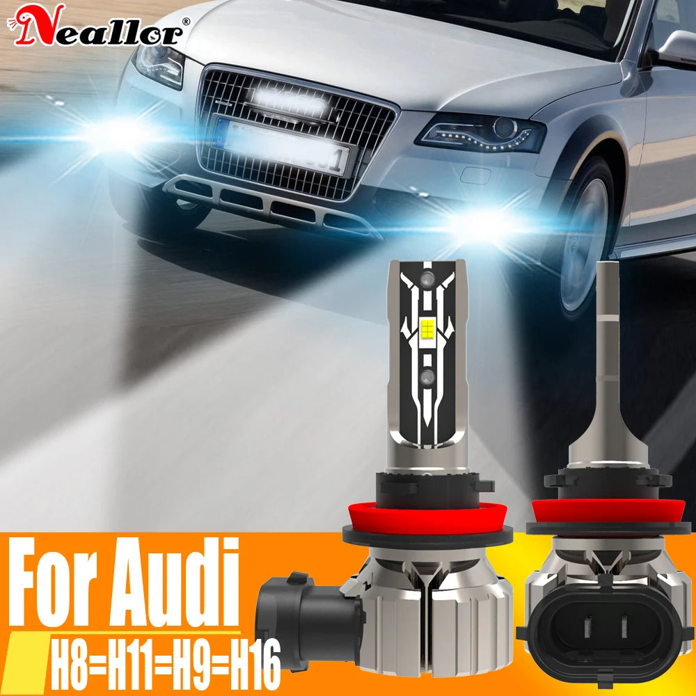 2x H11 H8 Led Fog Lights Headlight Canbus H16 H9 Car Bulb Diode Lamp 12v 55w For Audi A4 8