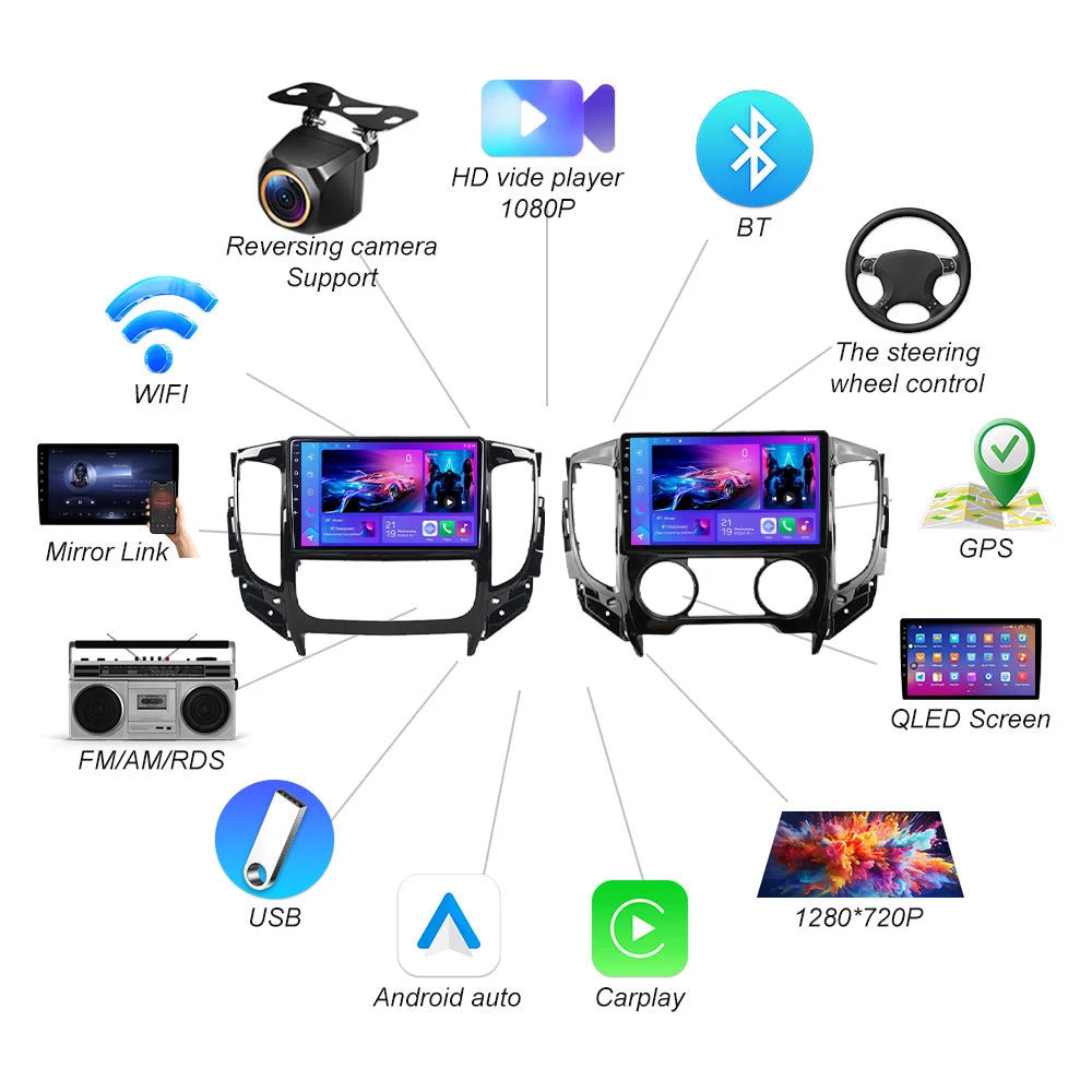 Android 16 For Mitsubishi Pajero Sport 3 L200 5 Triton 3 2015-2019 Car Radio Carplay Gps N | AUTOKITSHOP