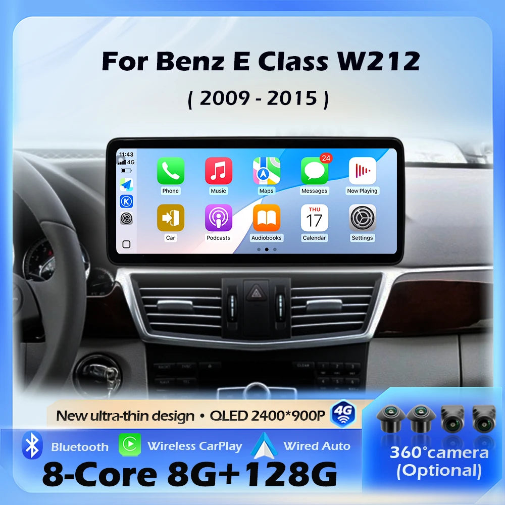 Android For Mercedes Benz E Class W212 2009- 2015 Wireless Carplay Car Radio Multimedia Na