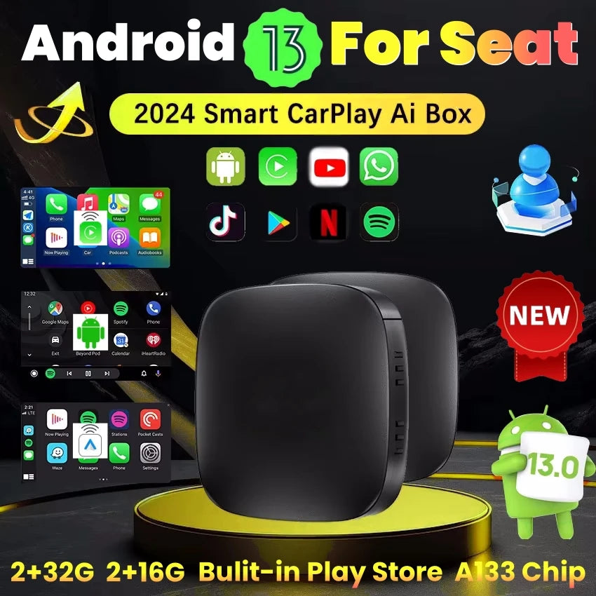 Android 13 Wireless Carplay Adapter Android Auto Built-in Play Store For Netflix Youtube F | AUTOKITSHOP
