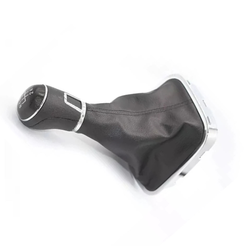 5 Speed Gear Shift Knob Lever & Boot Gaitor Black Leather Set For VW Golf 5 6 Jetta V VI S