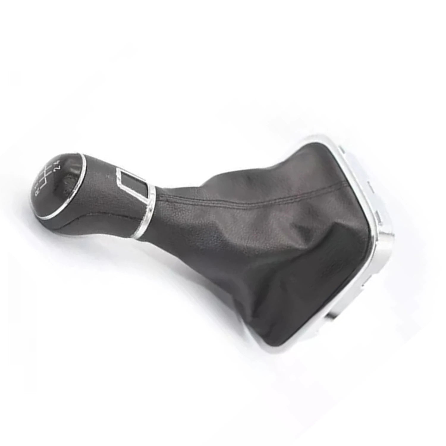 5 Speed Gear Shift Knob Lever & Boot Gaitor Black Leather Set For VW Golf 5 6 Jetta V VI S