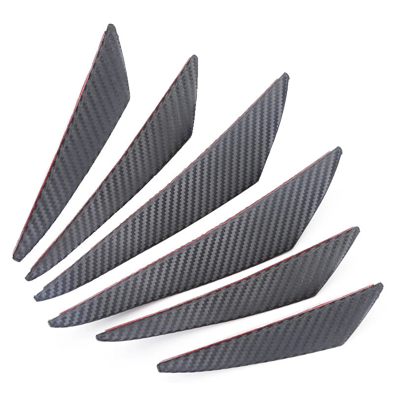 Carbon Fiber Look Car Front Bumper Fins Spoiler Wing Lip Splitter Universal