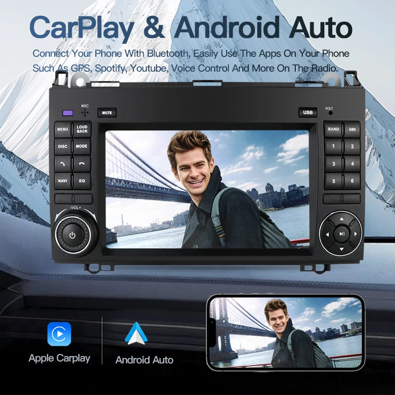 SZLELV Car Radio Android 15 Auto Carplay Multimedia For Mercedes Benz B Class B200 B150 B1