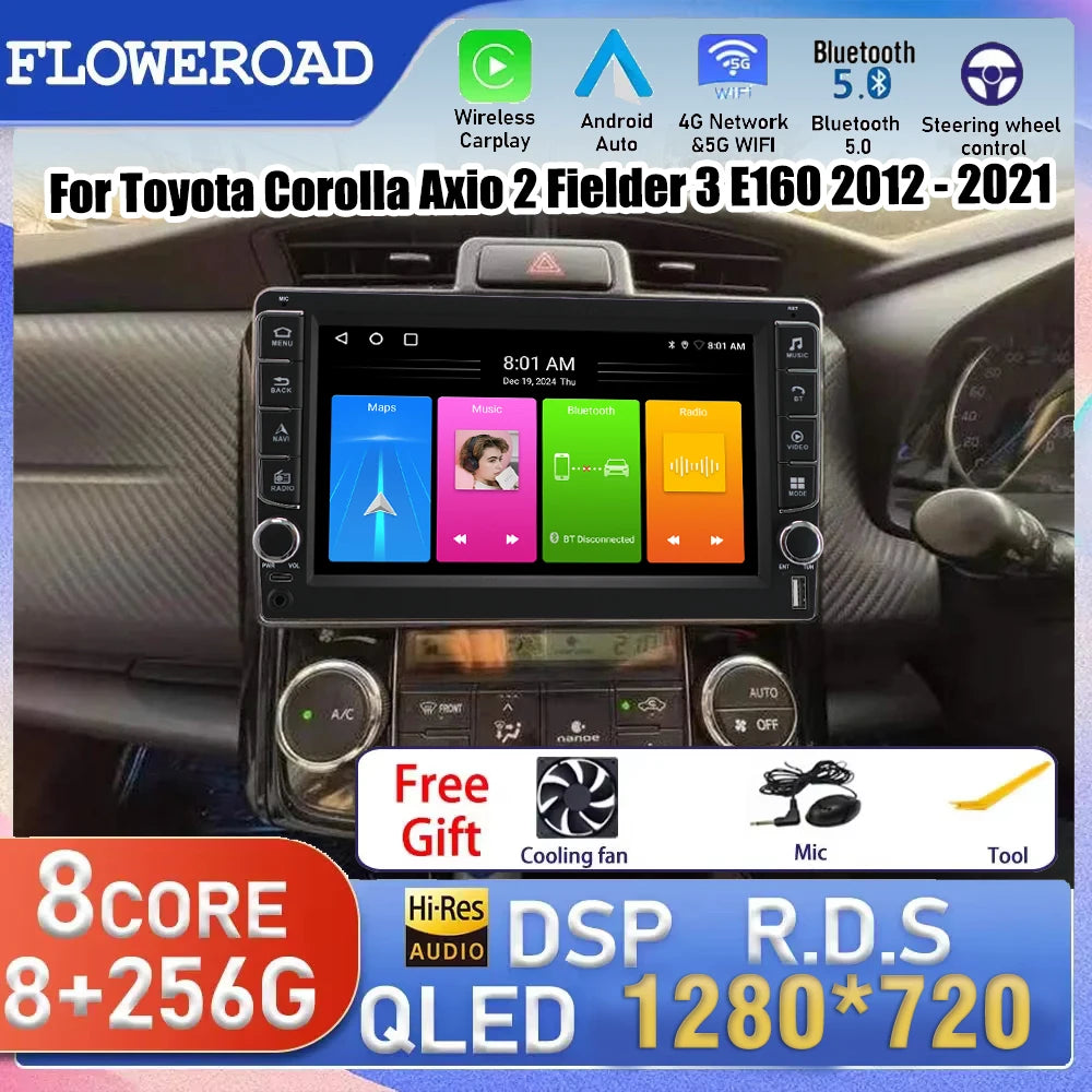 Android 15 Car Radio For Toyota Corolla Axio 2 Fielder 3 E160 2012 - 2021 Multimedia Video | AUTOKITSHOP