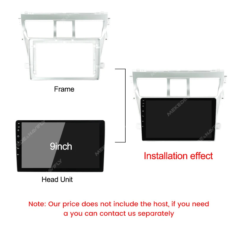 Car Radio Fascia Frame Adapter For Toyota Vios Yaris 2007 2008 - 2012 2013 Stereo Canbus A