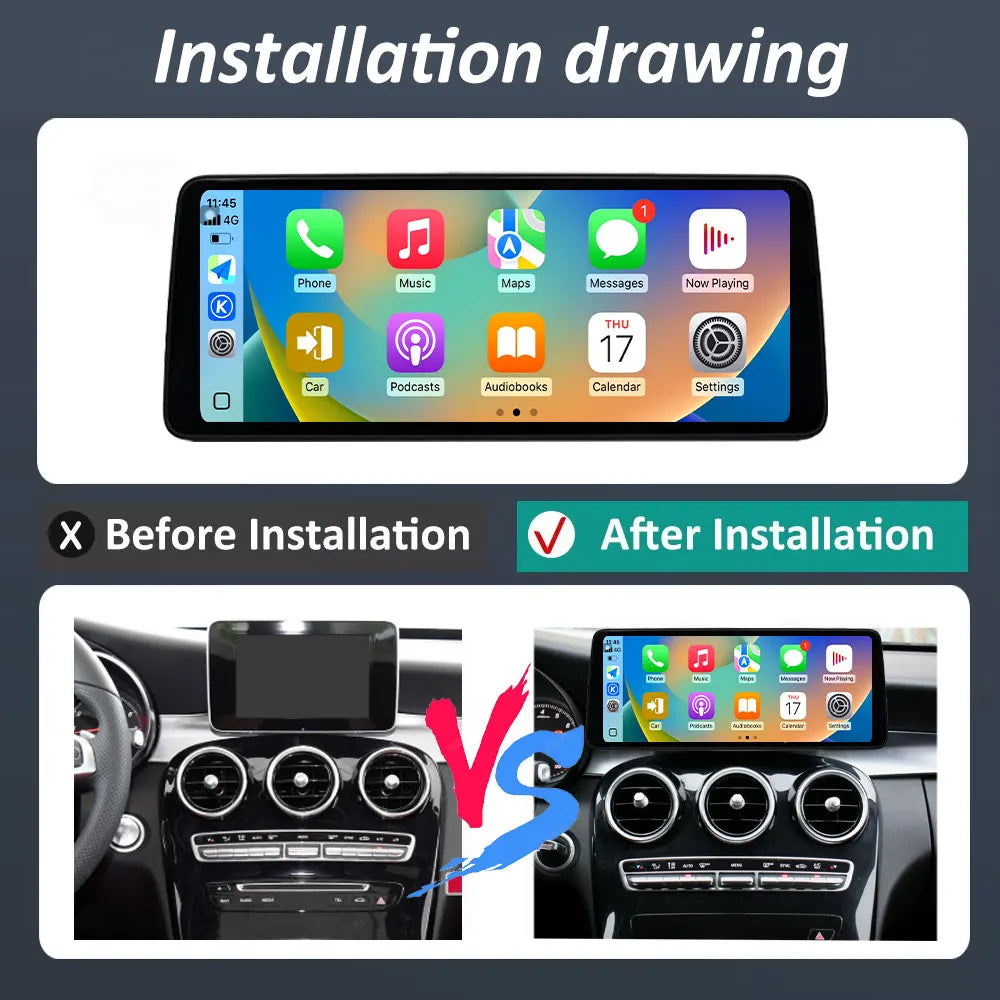 Android 16 for Mercedes Benz B Class W246 2011 - 2018 Ultra-thin QLED Screen Car Radio Vid