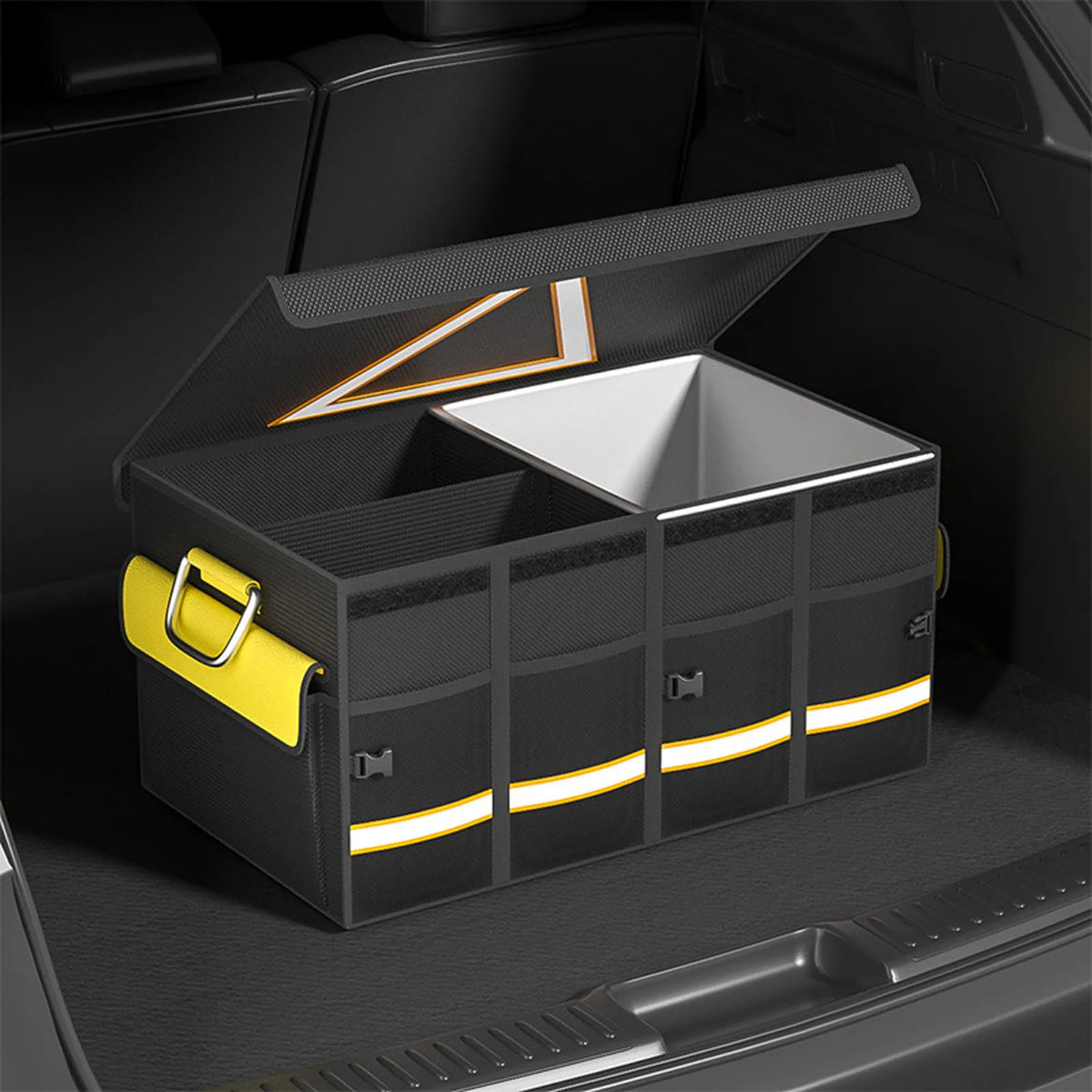 Foldable Car Trunk Organizer Universal Cargo Storage Container for SUV Automotive Household Vehi - Automotive LED Light
