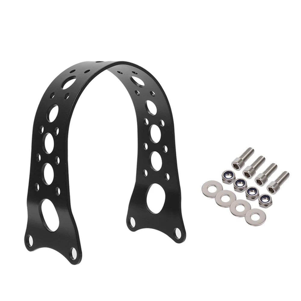 Motorcycle Chrome/Black Fender Tracker Fork Brace Narrow For Harley Sportster XL 883 1200 Dyna F - Automotive LED Light