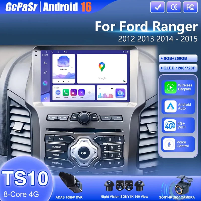 Car Android For Ford Ranger 3 2011 - 2015 Auto Radio GPS Navigation Multimedia Stereo Play