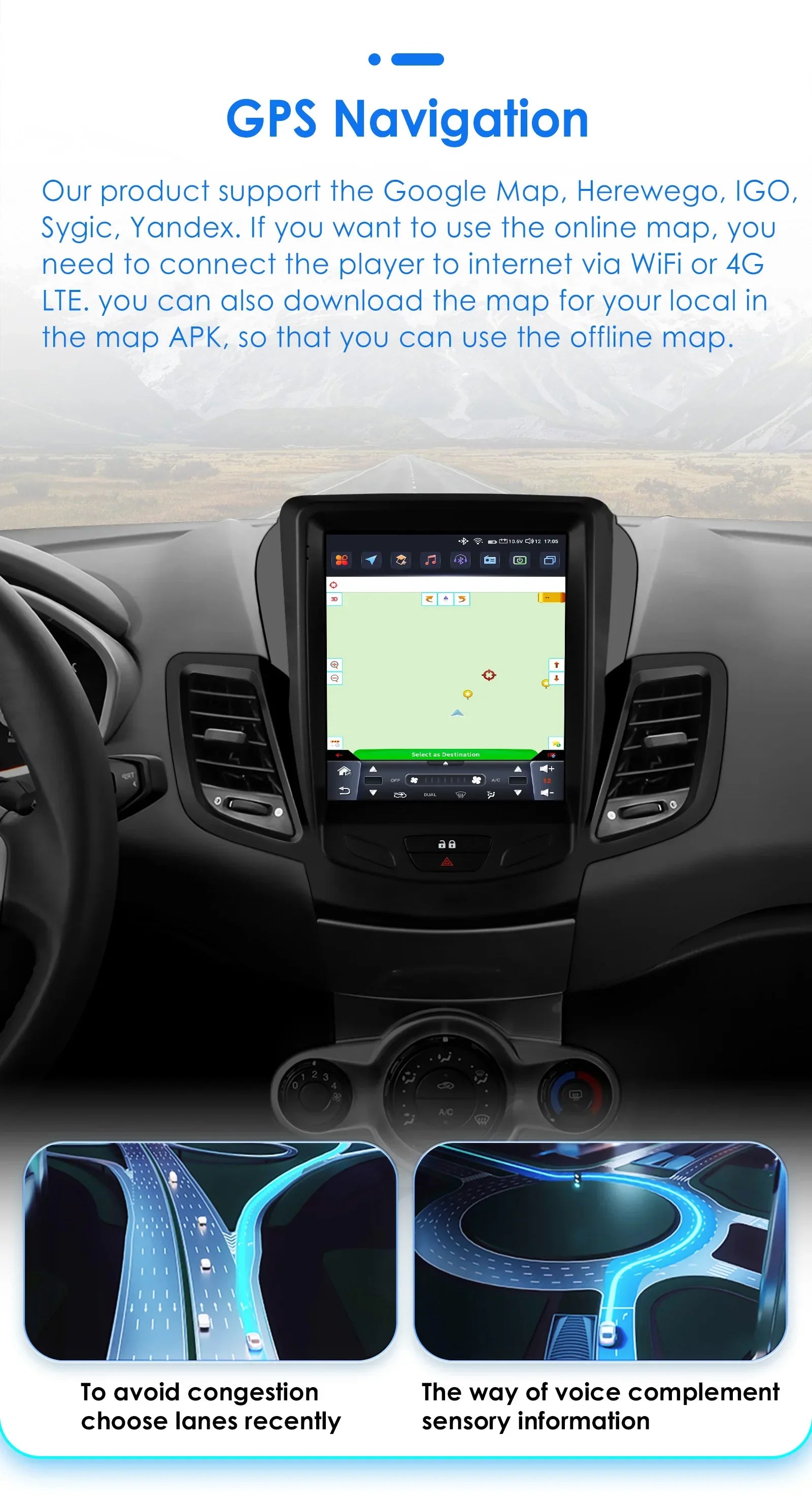 9.7"7862 Android 13 Autoradio For Ford Fiesta 2009-2014 2015 2016 Multimedia player 4G WIF