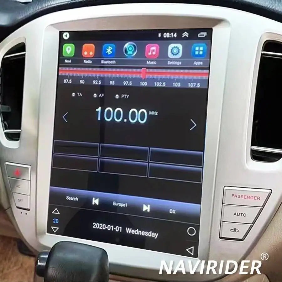 12.1'' 256GB Vertical Screen Car Radio Android 15 GPS For Toyota Highlander 2001-2007 Toyo