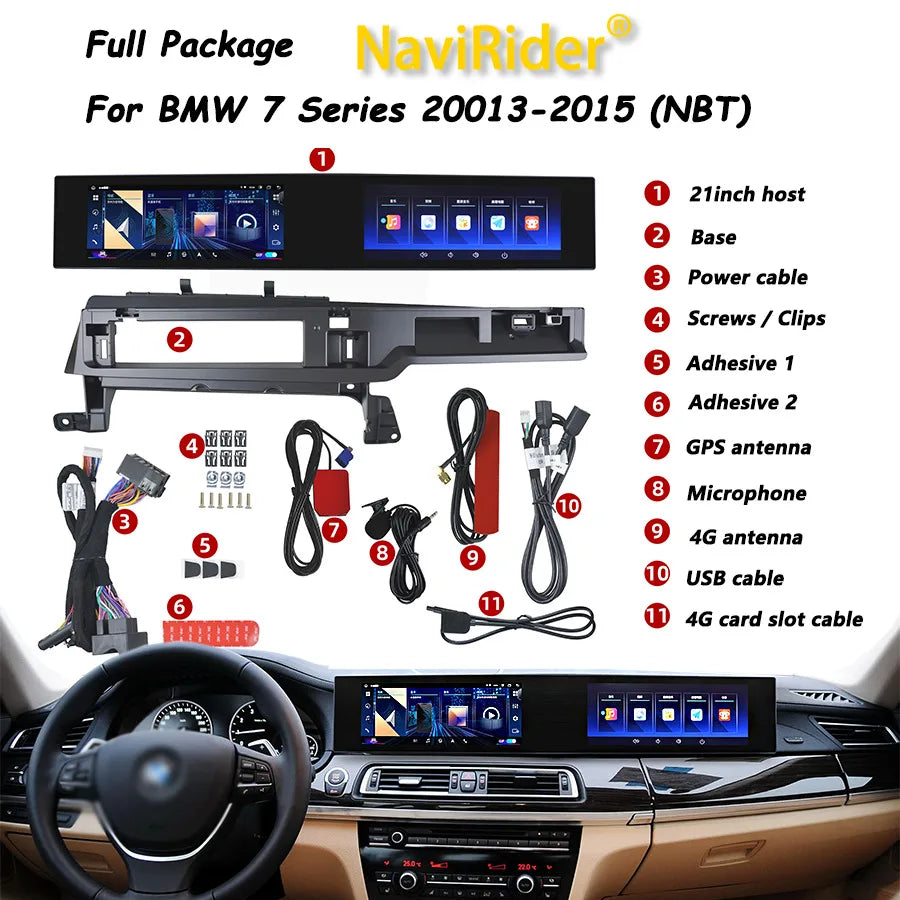 21" Curved Dual Screen Car Radio For BMW 7 Series F01 F02 F04 2009-2015 Android Carplay GP | AUTOKITSHOP