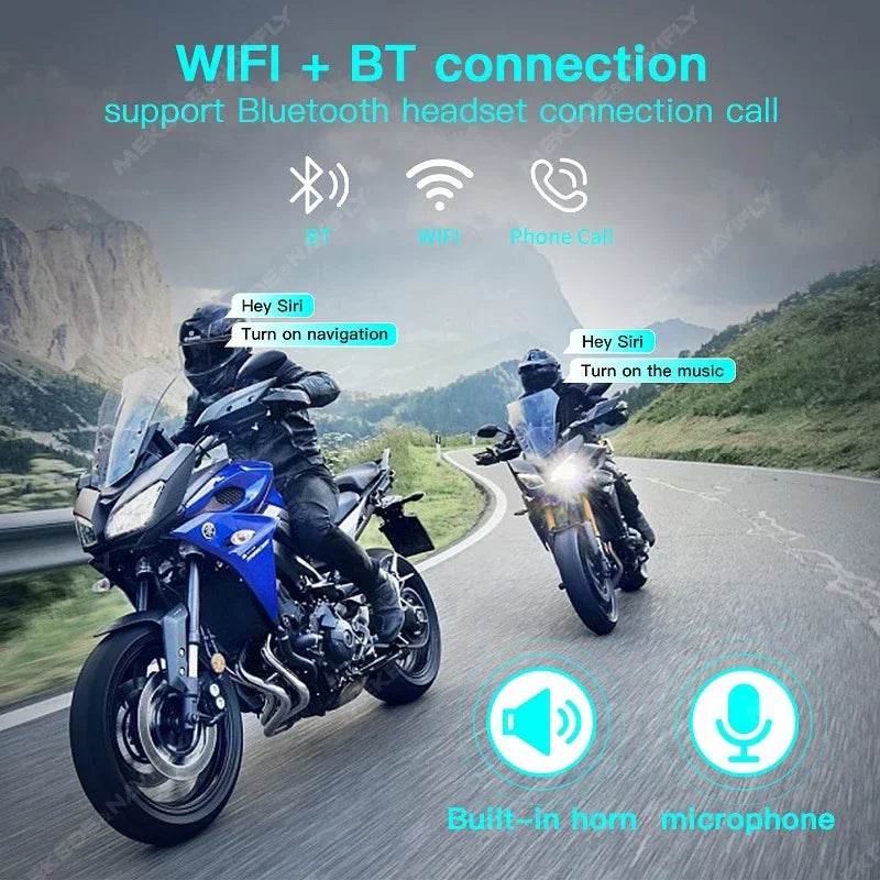 Wireless Carplay Motorcycle Gps Navigation IPX7 Waterproof 5inch LCD Display Moto Monitor  | AUTOKITSHOP