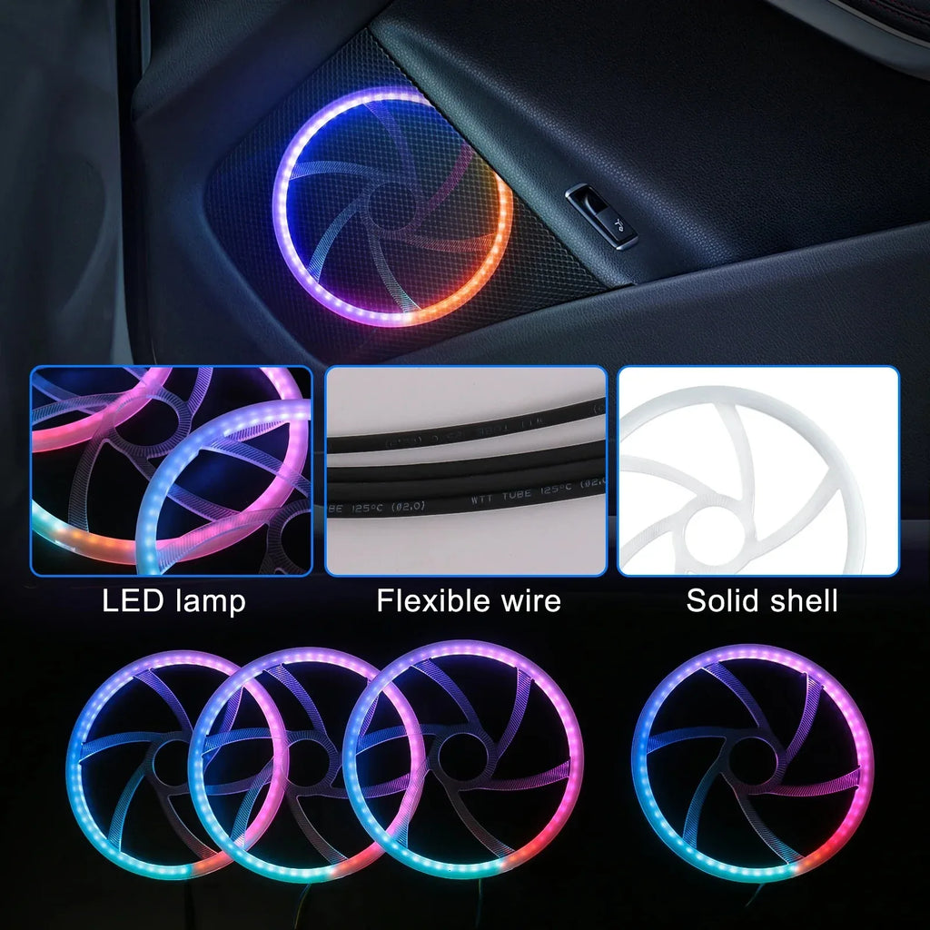 64 Color RGB Car Ambient Light Symphony APP Control 12V Interior Atmosphere Lamp Upgrade K | AUTOKITSHOP