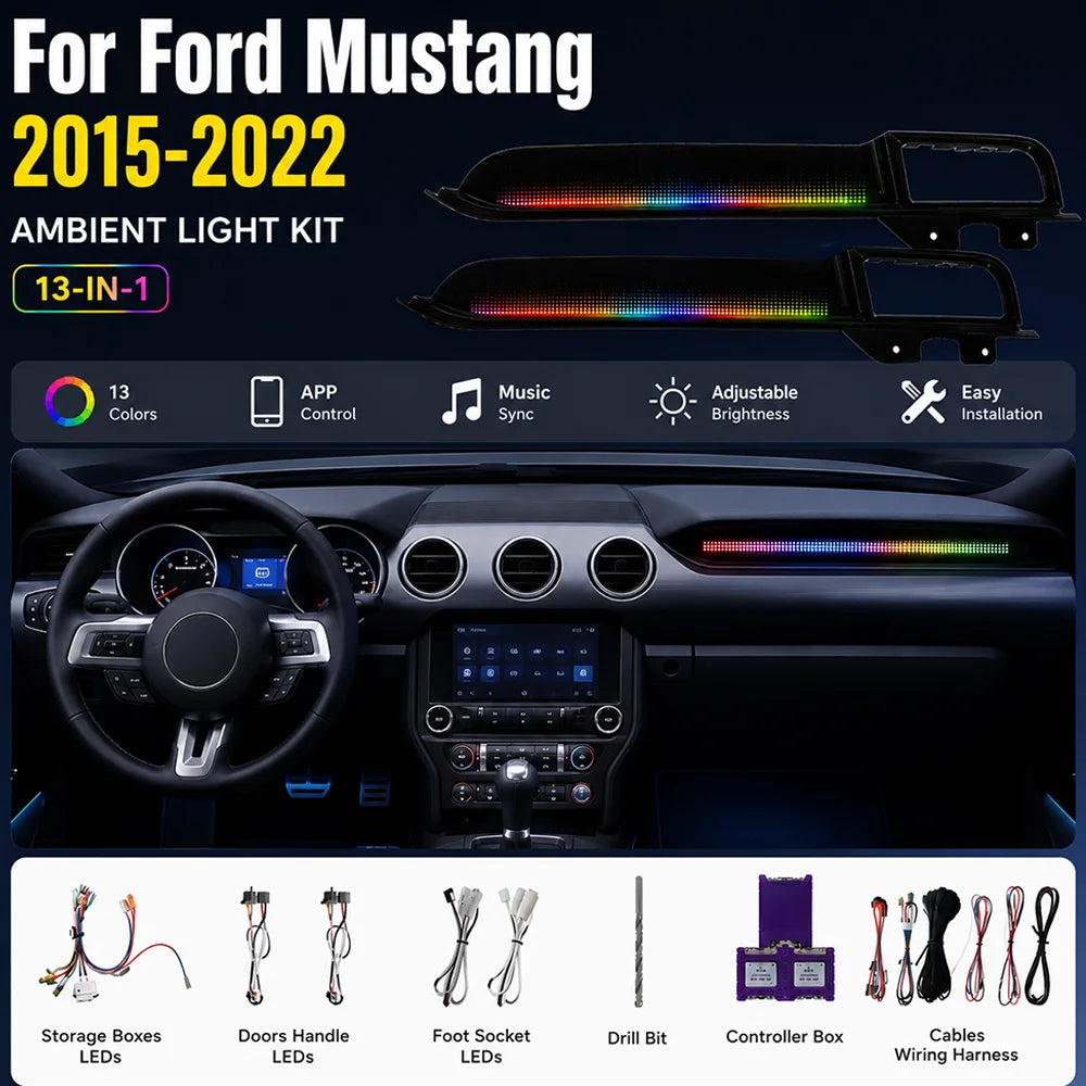 RGB - Ambient Light - for Ford 2015-2022 - App Control - Car Interior Lighting
