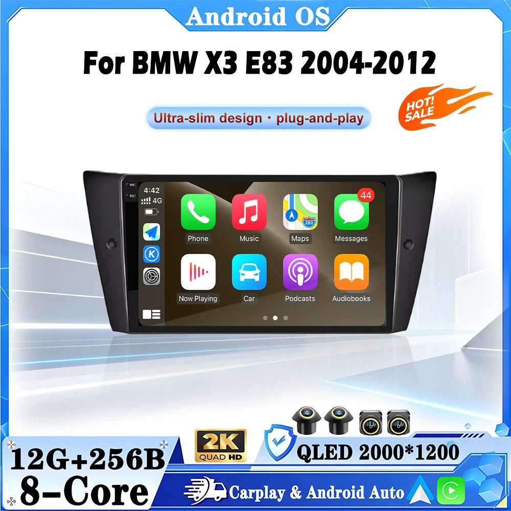 9 inch Android 16 For BMW X3 E83 2004-2012 Car Radio Video Multimedia Player DSP CarPlay W