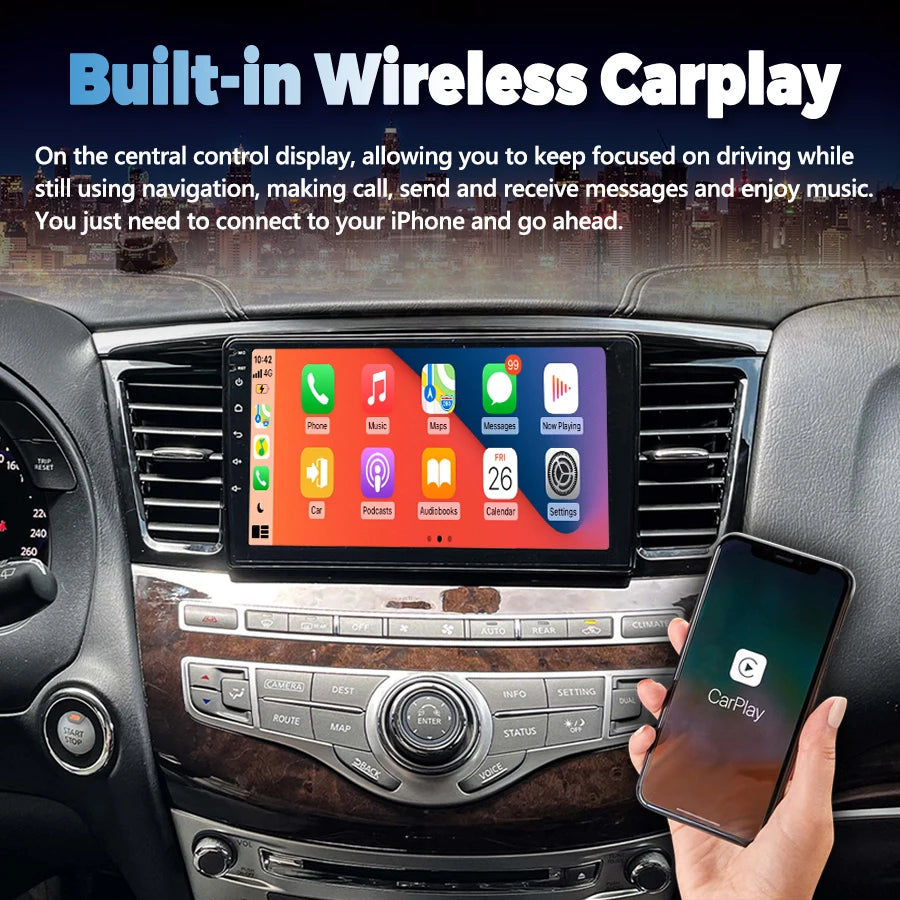 9inch For Infiniti QX60 JX35 2011-2019 Android Auto CarPlay GPS Navigation Stereo Video Ca