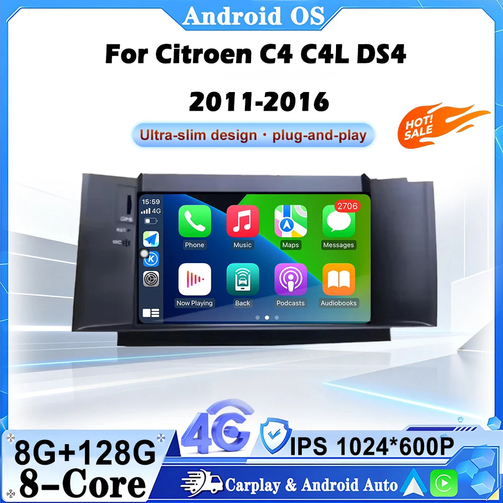 For Citroen C4 C4L DS4 2011-2016 Car Radio Multimedia Player Android 16 Intelligent System