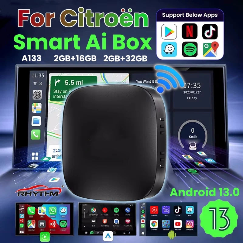 CarPlay Ai Box Android 13 Wireless Android Auto For Netflix Youtube For Citroёn Aircross B | AUTOKITSHOP