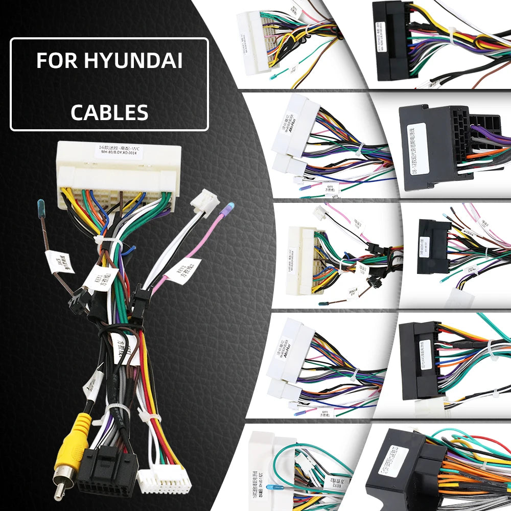 For HYUNDAI KIA Series Cables Car Radio Android Stereo Audio Screen Multimedia Video Playe
