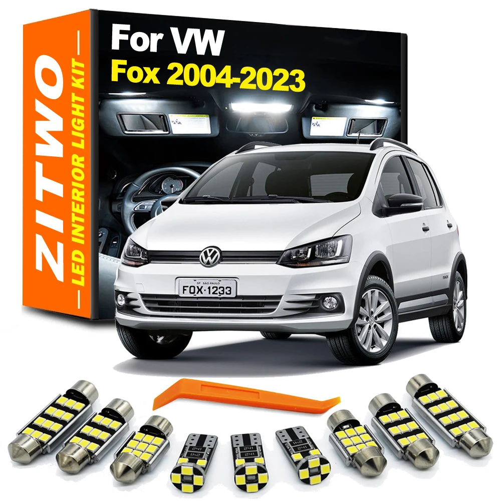 ZITWO 8Pcs Canbus No Error LED Interior Reading Dome Light Kit For VW Volkswagen Fox 2004- 2018 2019 2020 2022 2023 Car Led Bulb